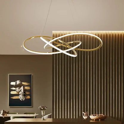 Luxe four leaf gold stainless steel pendant lamp for dining room