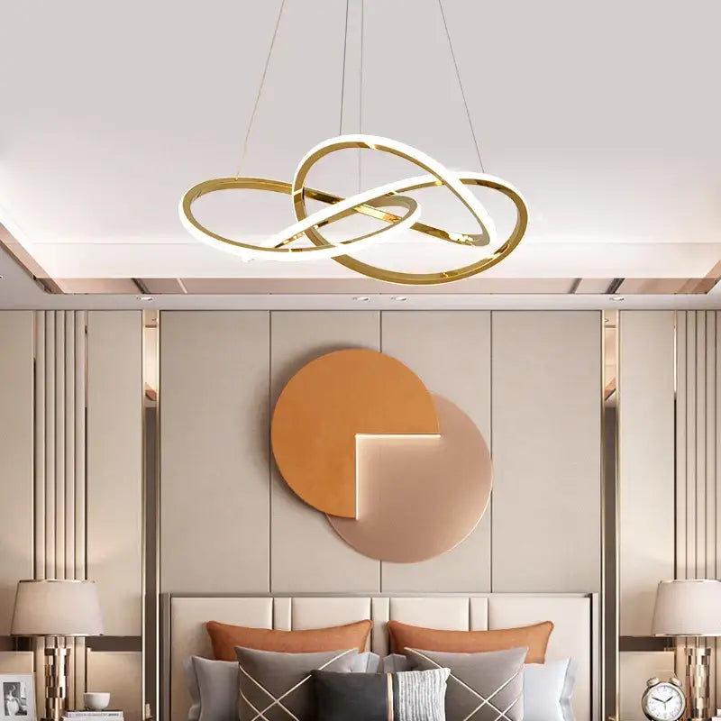 Luxe four leaf gold stainless steel pendant lamp for dining room