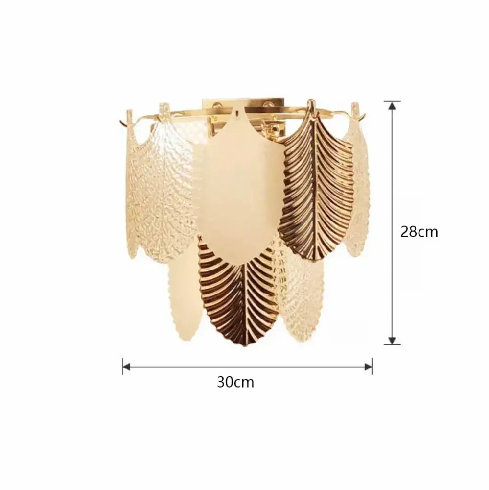Luxe gold crystal indoor chandelier leaf accent living room light