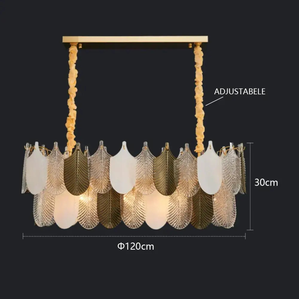 Luxe gold crystal indoor chandelier leaf accent living room light