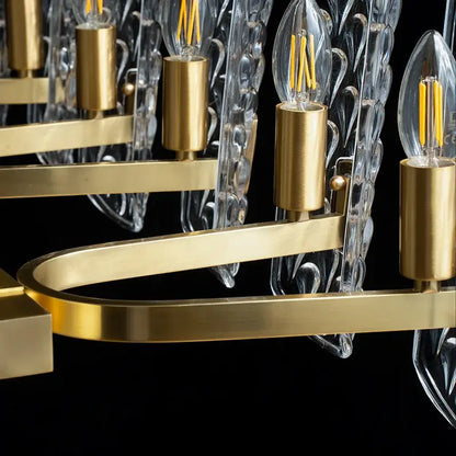Luxe gold glass led ceiling chandelier for living room