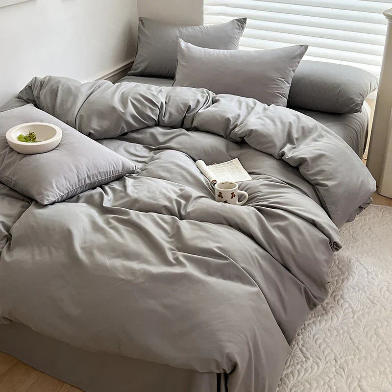 DecorBites™ Luxurious Cotton Bedding Set: Sheet, Duvet, Pillowcase