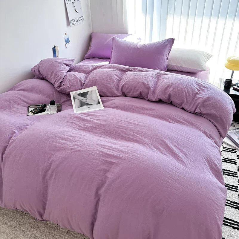 DecorBites™ Luxurious Cotton Bedding Set: Sheet, Duvet, Pillowcase