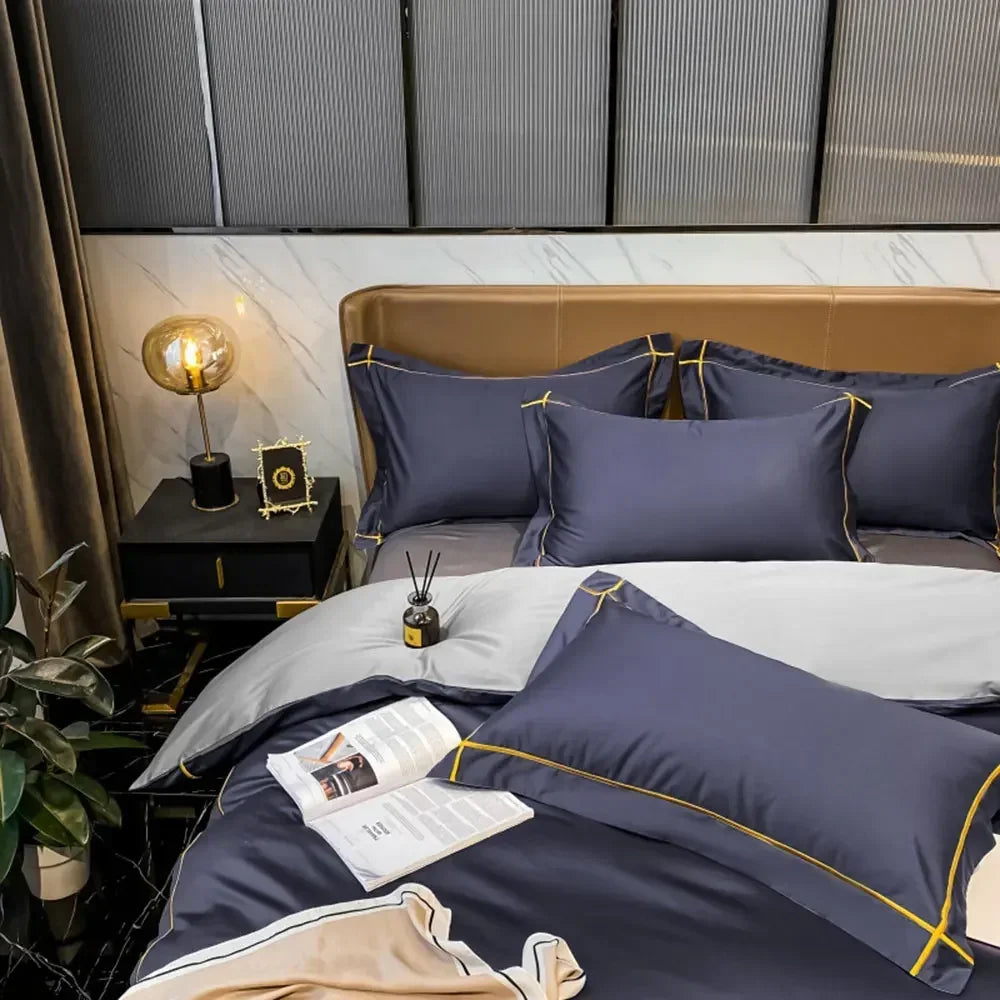 DecorBites™ Luxurious Egyptian Cotton Embroidered Bedding Set