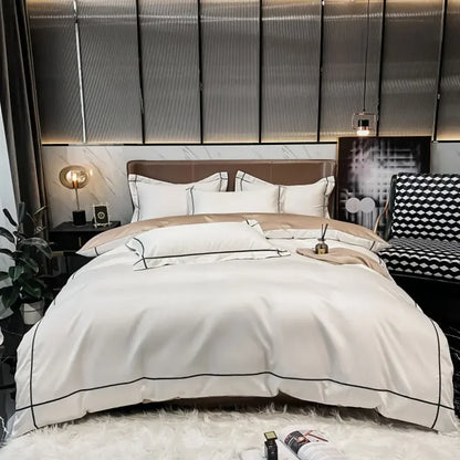 DecorBites™ Luxurious Egyptian Cotton Embroidered Bedding Set