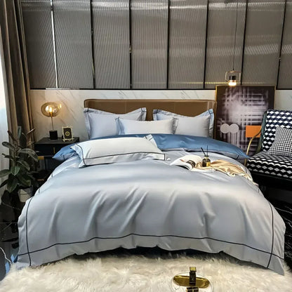DecorBites™ Luxurious Egyptian Cotton Embroidered Bedding Set