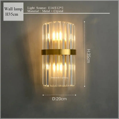 Luxurious gold crystal led chandelier for living and dining room