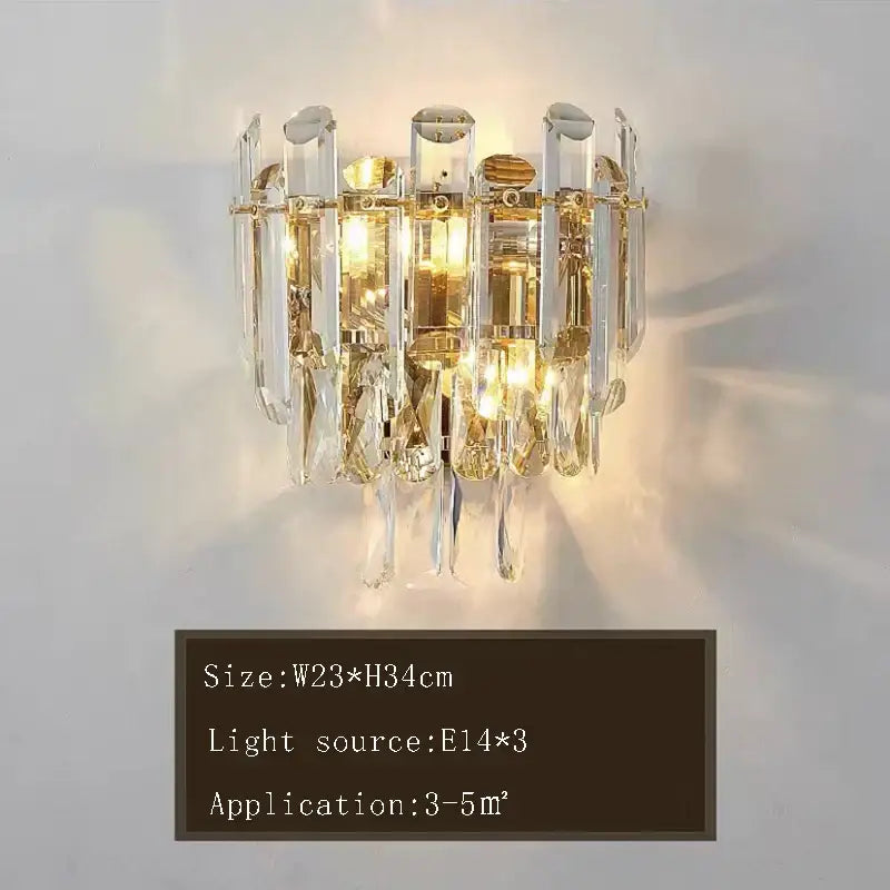 Luxurious gold hexagonal deluxe crystal led pendant lamp dining room