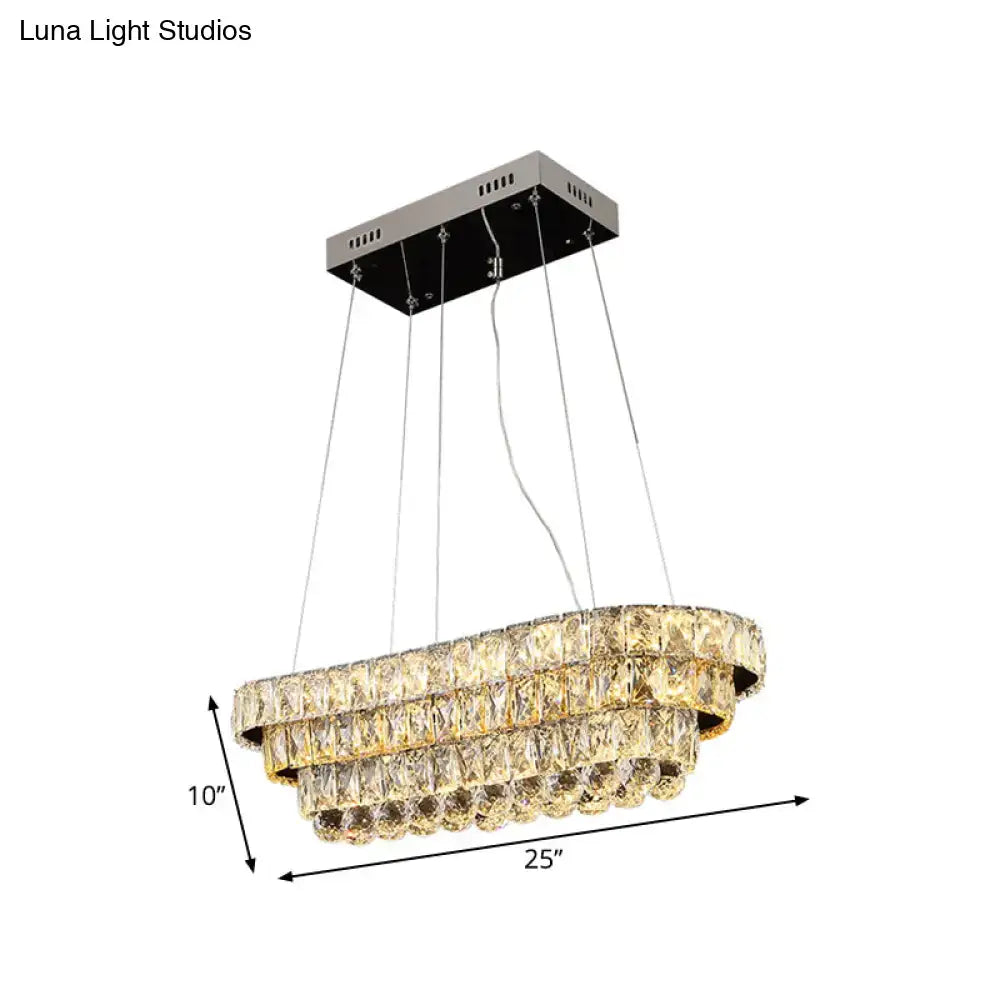 Luxurious gold tiered crystal pendant light dining room tiered restaurant