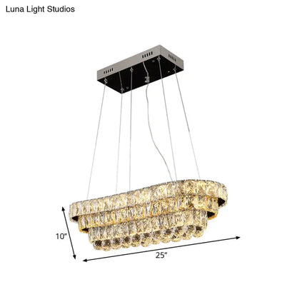 Luxurious gold tiered crystal pendant light dining room tiered restaurant