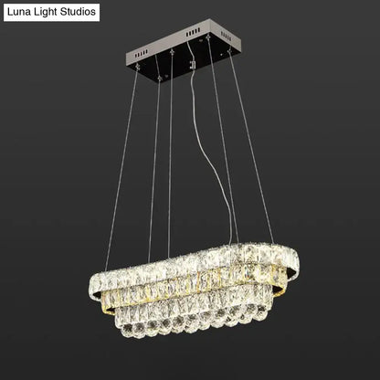 Luxurious gold tiered crystal pendant light dining room tiered restaurant