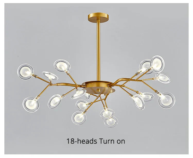 DecorBites™ Luxurious Golden LED Chandelier for Home