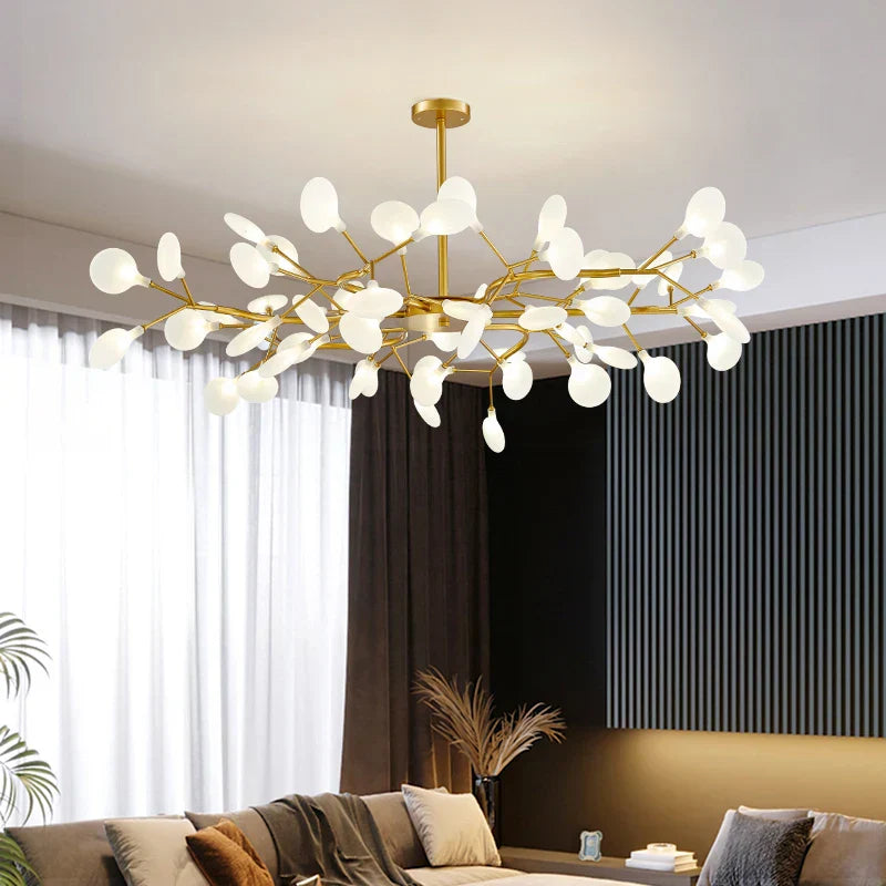 DecorBites™ Luxurious Golden LED Chandelier for Home