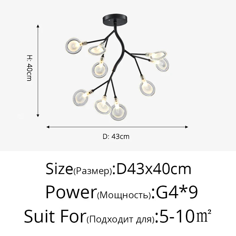 DecorBites™ Luxurious Golden LED Chandelier for Home