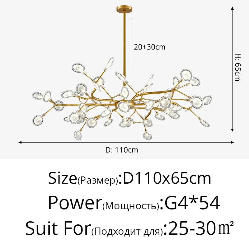 DecorBites™ Luxurious Golden LED Chandelier for Home