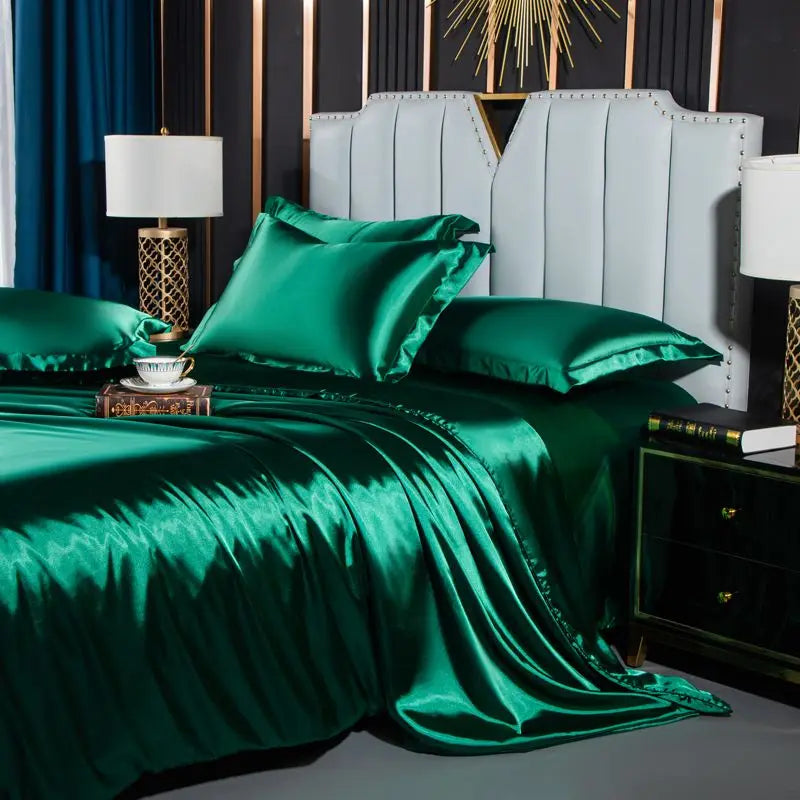 DecorBites™ Luxurious Nordic Silk Bedding Set