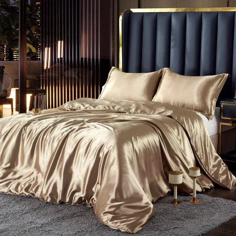 DecorBites™ Luxurious Nordic Silk Bedding Set