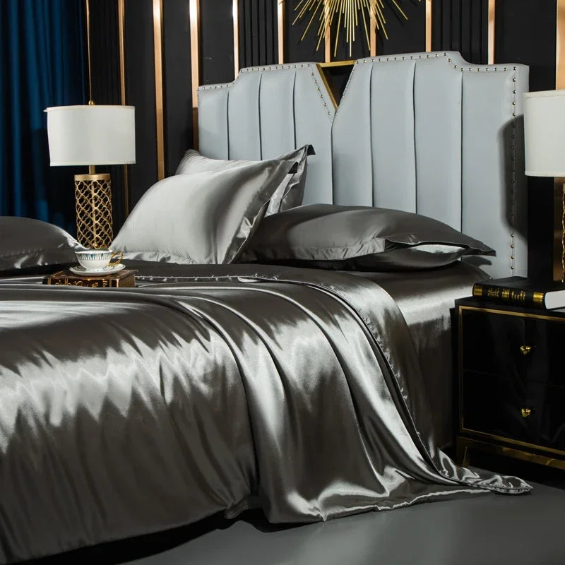 DecorBites™ Luxurious Nordic Silk Bedding Set