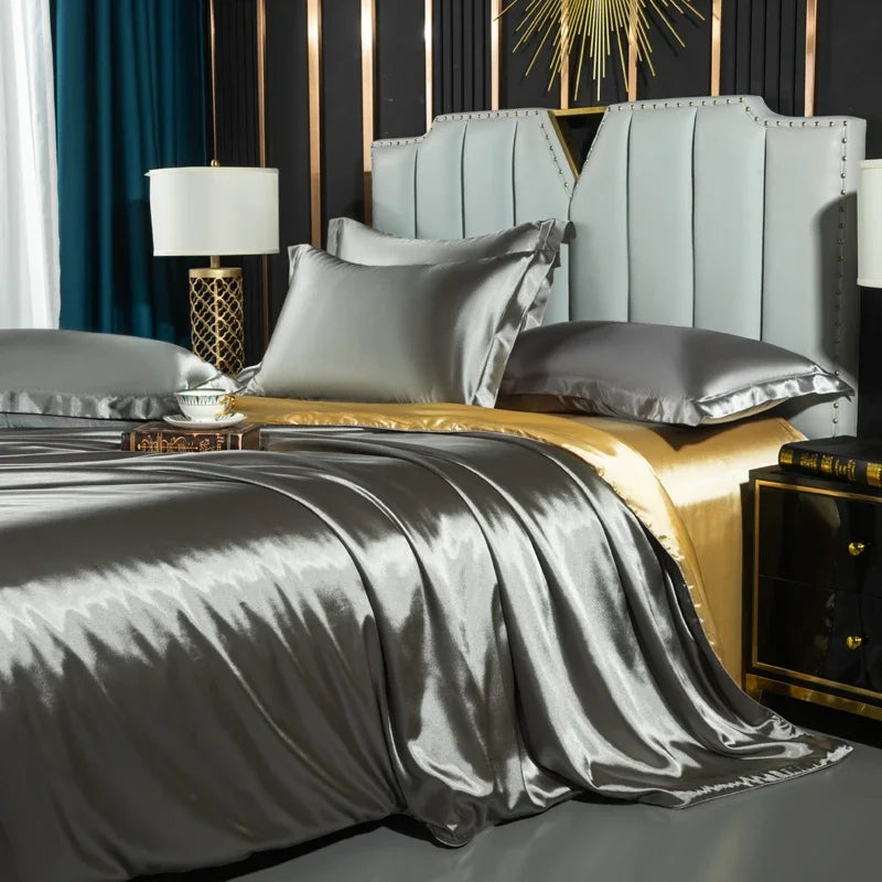 DecorBites™ Luxurious Nordic Silk Bedding Set