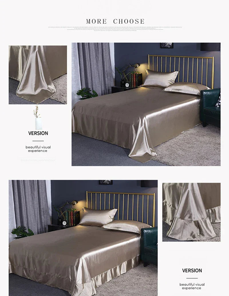 DecorBites™ Luxurious Silk Bedding Set - Solid Color