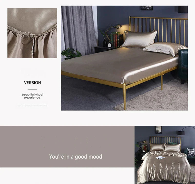 DecorBites™ Luxurious Silk Bedding Set - Solid Color King/Queen/Twin