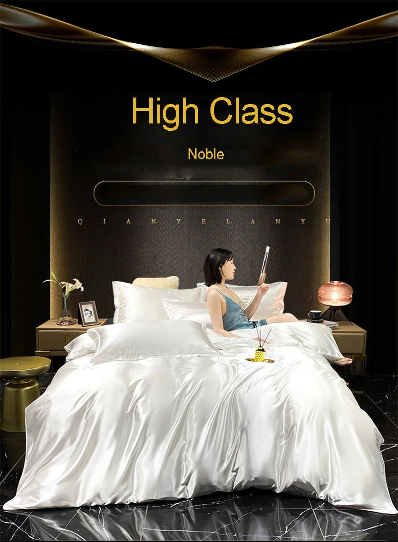DecorBites™ Luxurious Silk Queen Size Bedding Set
