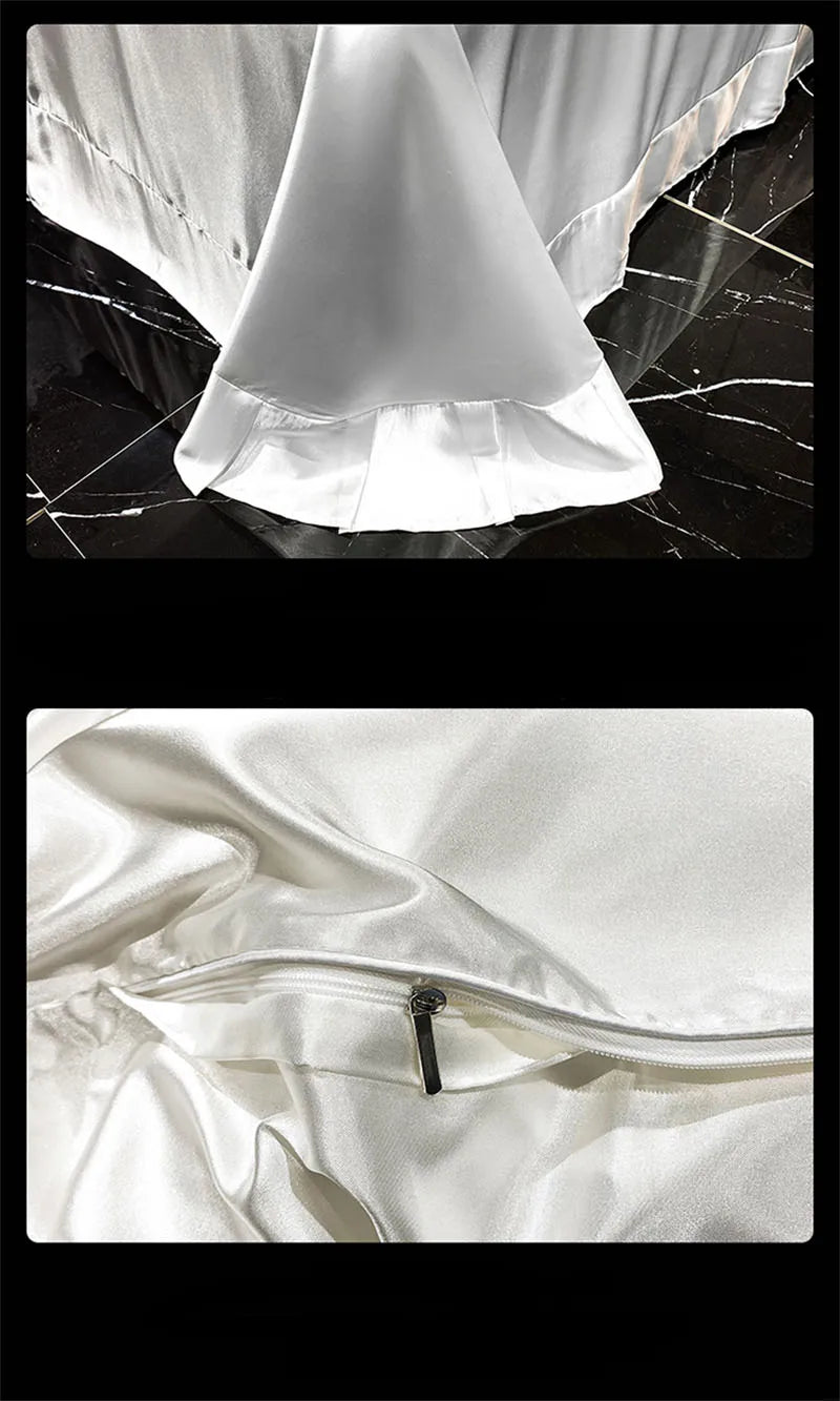DecorBites™ Luxurious Silk Queen Size Bedding Set