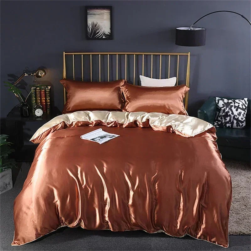 DecorBites™ Luxurious Silk Queen Size Bedding Set