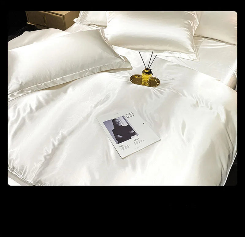 DecorBites™ Luxurious Silk Queen Size Bedding Set