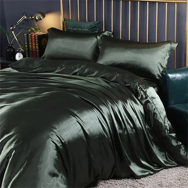 DecorBites™ Luxurious Silk Queen Size Bedding Set