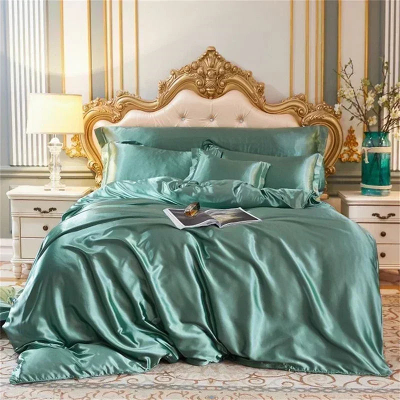 DecorBites™ Luxurious Silk Queen Size Bedding Set