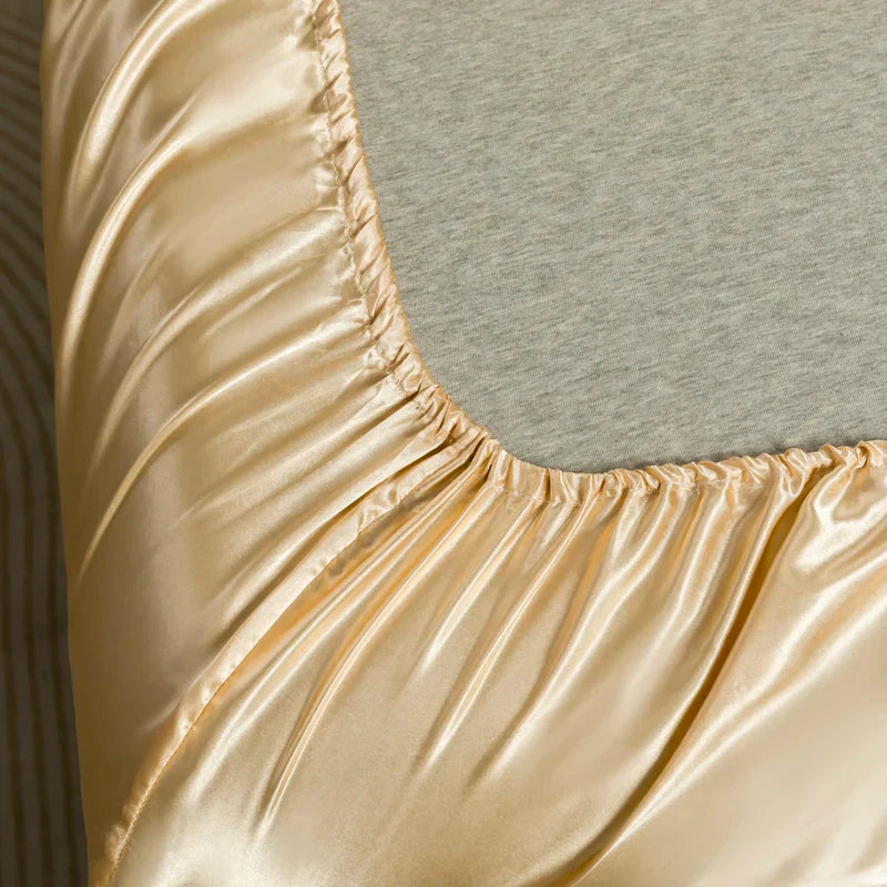 DecorBites™ Luxurious Solid Color Satin Bedding Set