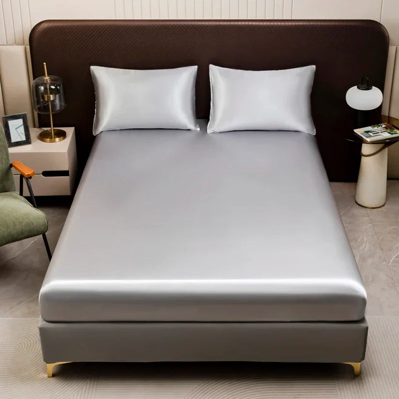 DecorBites™ Luxurious Solid Color Satin Bedding Set