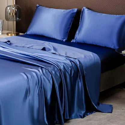 DecorBites™ Luxurious Solid Color Satin Bedding Set
