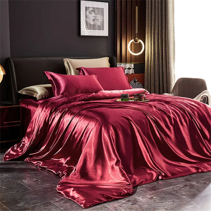 DecorBites™ Luxurious Solid Silk Bedding Set - Multiple Sizes