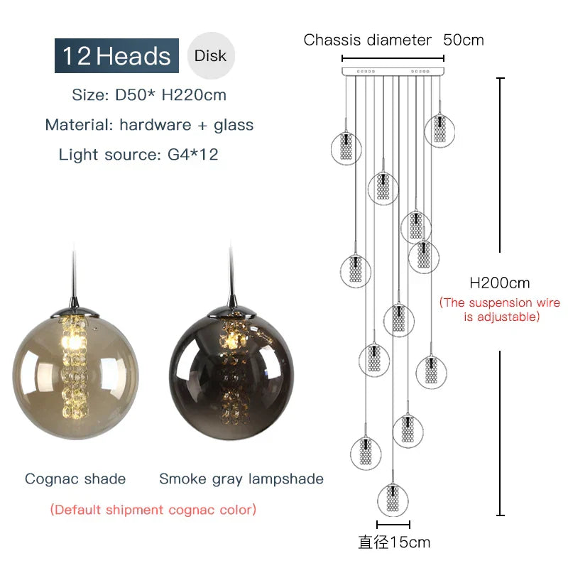 DecorBites™ Luxurious Spiral LED Chandelier for Home & Hotel