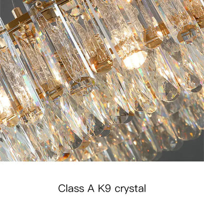 Luxurious two tier gold crystal chandelier for dining room