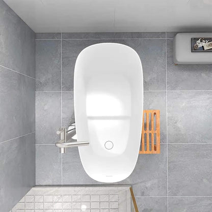 Nuvia Veloura Luxury 47-Inch White Freestanding Japanese-Styled Deep Stone Soaking Bathtub Resin (SAK84725)