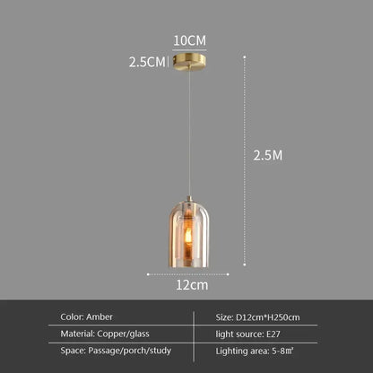 Luxury amber glass wall art light – bedroom amber & black sconce