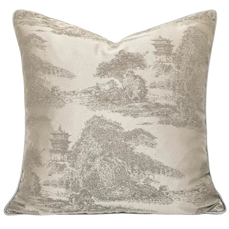 Luxury beige & gold quatrefoil geometric pillow cover bedroom decor