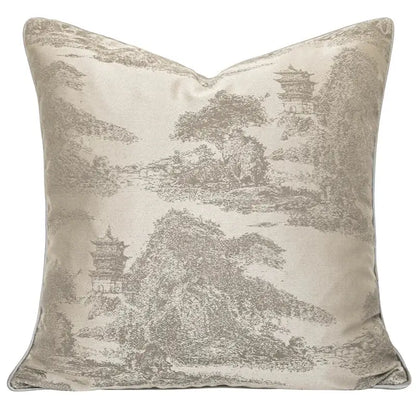 Luxury beige & gold quatrefoil geometric pillow cover bedroom decor