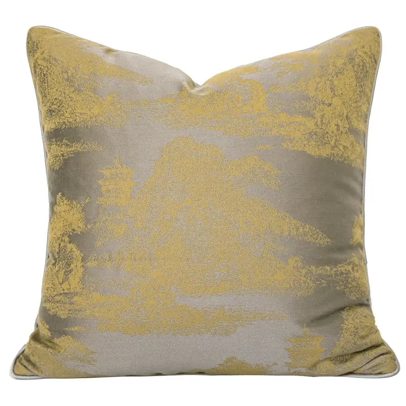 Luxury beige & gold quatrefoil geometric pillow cover bedroom decor