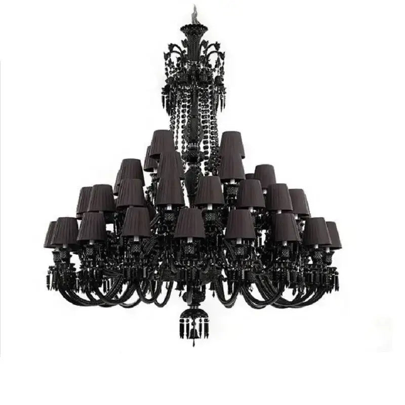 Luxury black crystal chandelier dining room candle style lighting