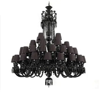 Luxury black crystal chandelier dining room candle style lighting