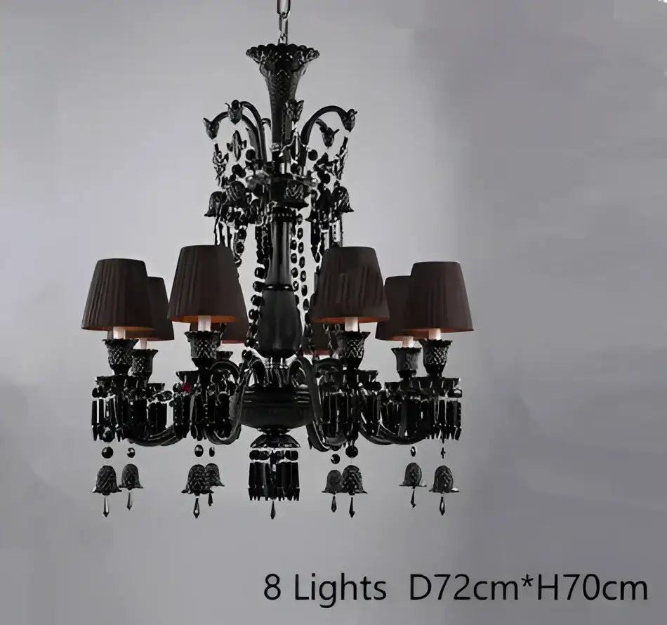 Luxury black crystal chandelier dining room candle style lighting