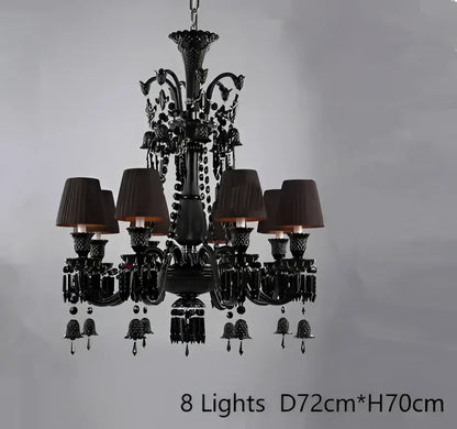 Luxury black crystal chandelier dining room candle style lighting