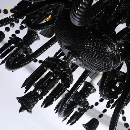 Luxury black crystal chandelier dining room candle style lighting