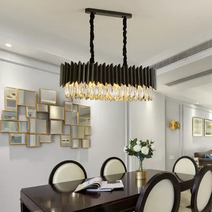 Luxury black crystal pendant lights dining room chandelier