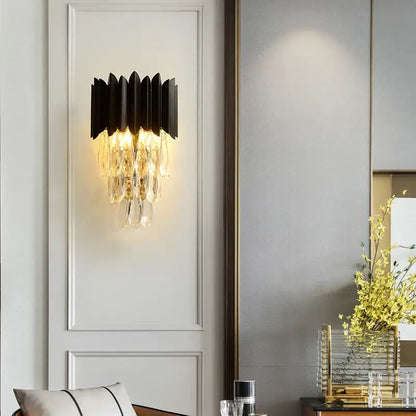 Luxury black crystal pendant lights dining room chandelier