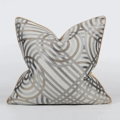 Luxury black & gold geometric jacquard cushion cover living room decor